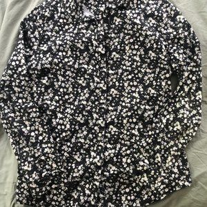 Wildfang x Lucca Black Floral Long Sleeve Button Up Size L